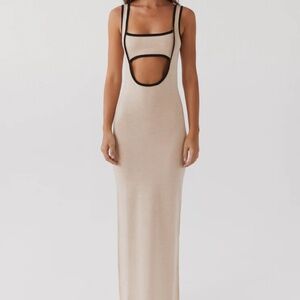 Peppermayo Cream and Black Maxi Dress